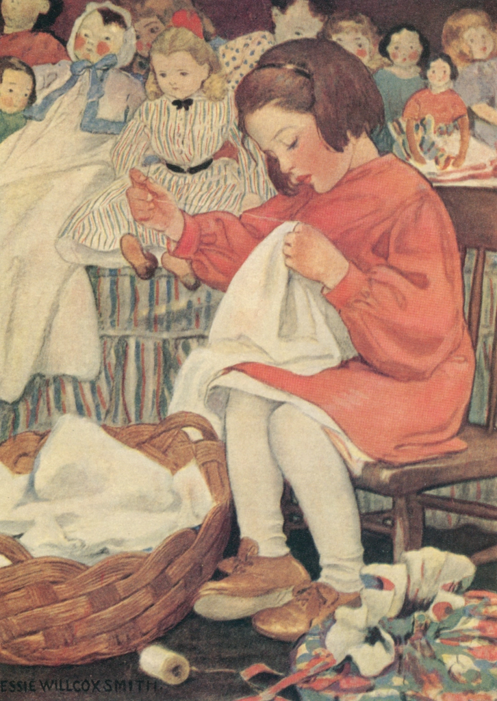 「なんて忙しい蜂なんだ （A Child’s Book of Old Verses）」 ジェシー・ウィルコックス・スミス （1910年） | The Jessie Willcox Smith Poster Bookより