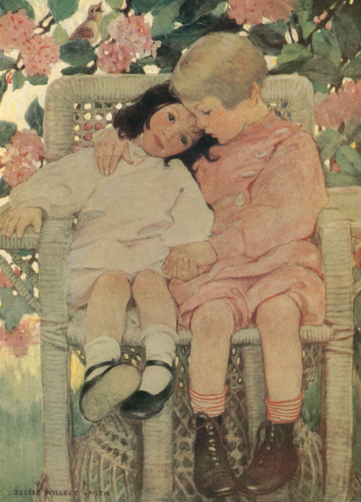 「子供の質問 （A Child’s Book of Old Verses）」 ジェシー・ウィルコックス・スミス （1910年） | The Jessie Willcox Smith Poster Bookより