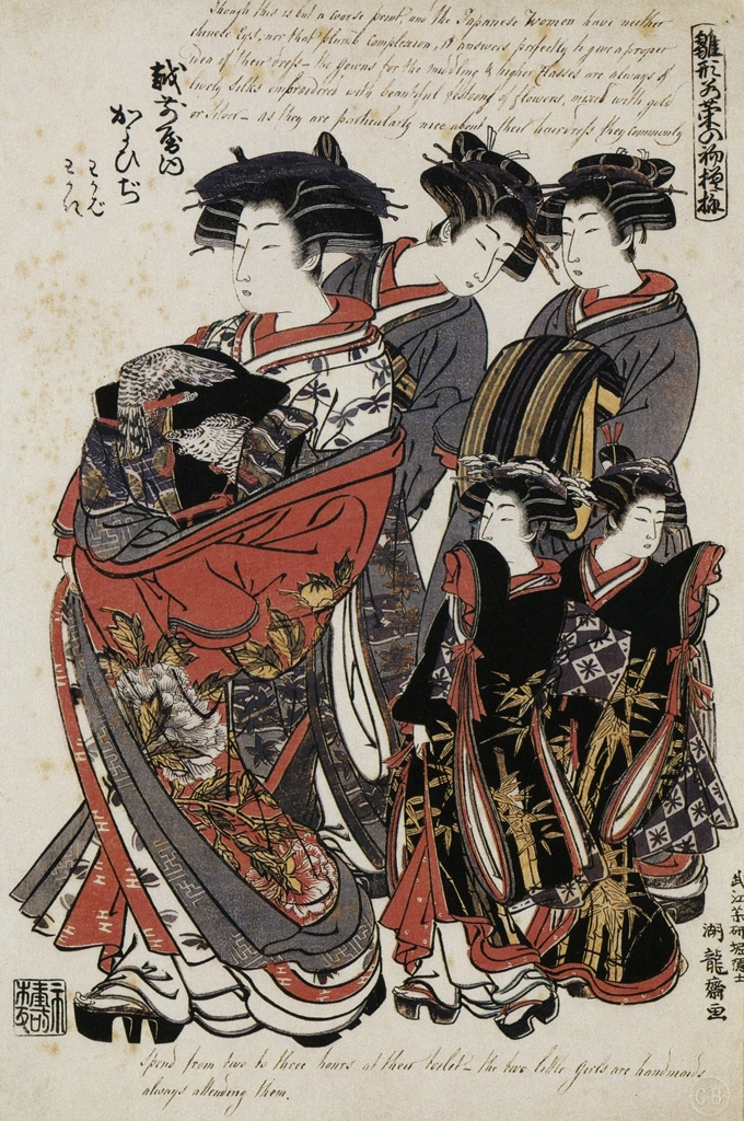 「雛形若菜の初模様 越前屋内かよひぢ (禿 わかば・わかき)」 礒田湖龍斎 （1772-89年） | 秘蔵浮世絵大観 (別巻) チェスター・ビーティより