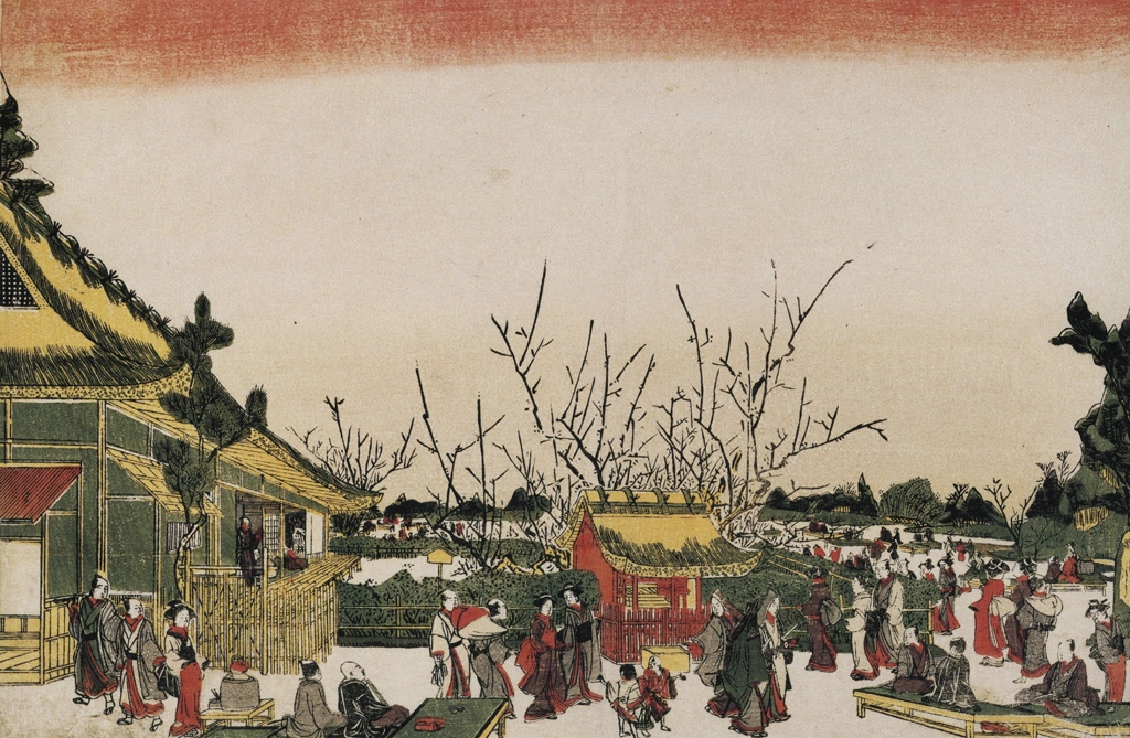 「浮絵亀井戸梅屋敷臥龍梅之図」 北尾重政 （1772-89年） | 秘蔵浮世絵大観 (別巻) チェスター・ビーティより