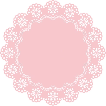 5種類の丸いレース飾りのイラストとベクター