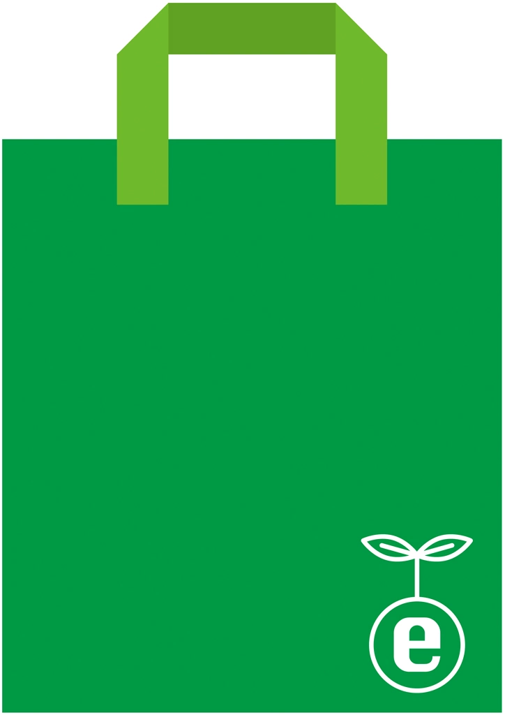4種類のエコバックのイラストとベクター | 緑色
