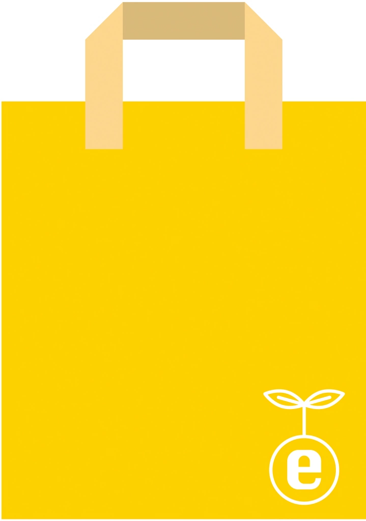 4種類のエコバックのイラストとベクター | 黄色