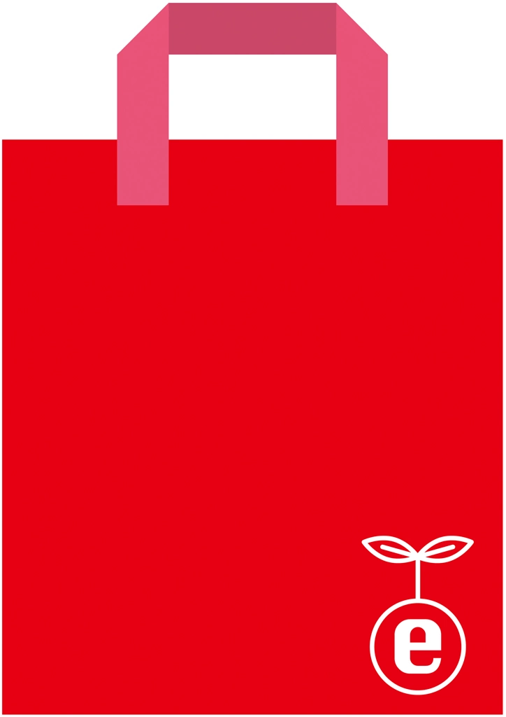 4種類のエコバックのイラストとベクター | 赤色