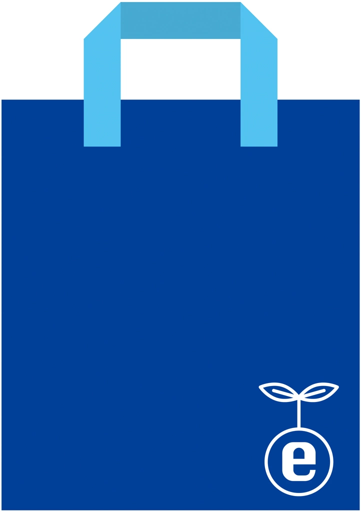 4種類のエコバックのイラストとベクター | 青色