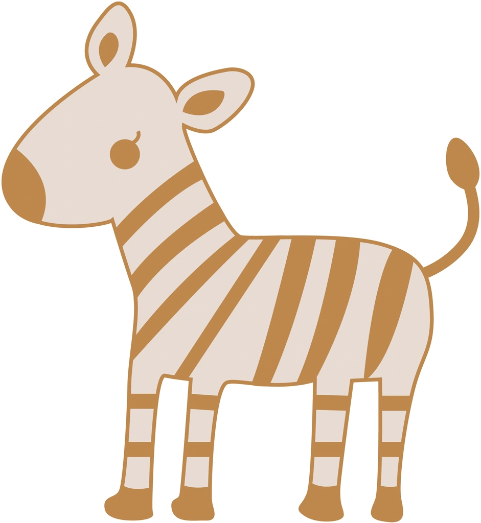 2種類のシマウマのイラストとベクター | 2