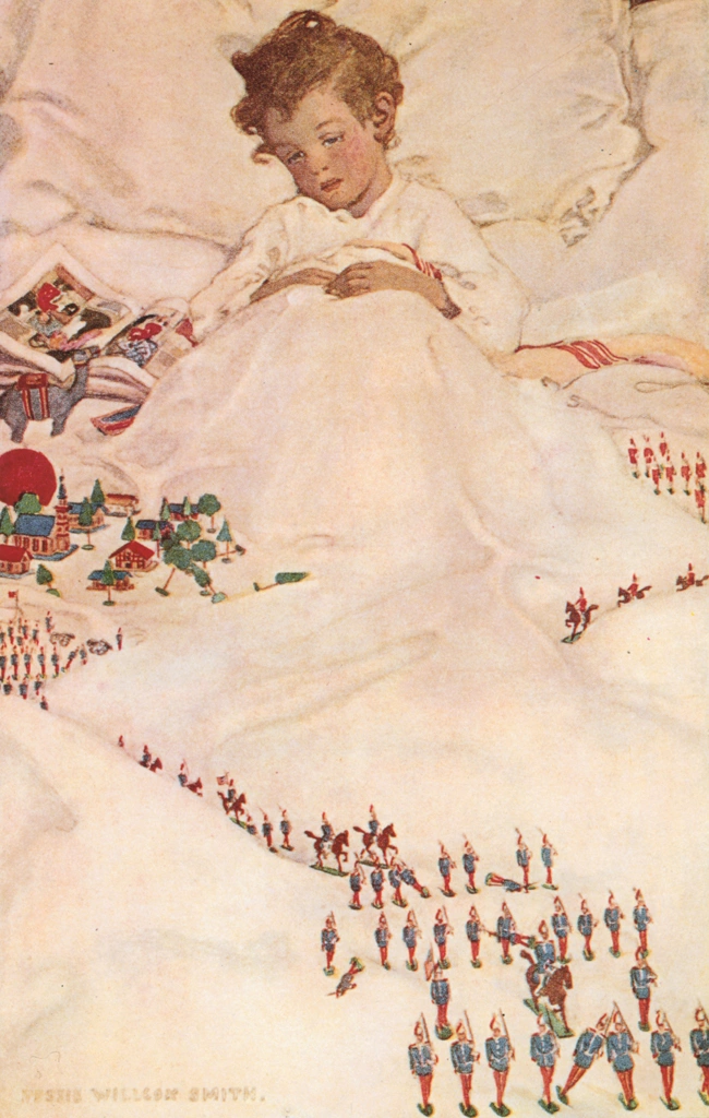 「掛け布団の国 （子供の詩の園）」 ジェシー・ウィルコックス・スミス （1905年） | Jessie Willcox Smith: American Illustratorより