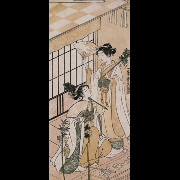 「神楽を舞う巫女」 一筆斎文調 （1769年）
