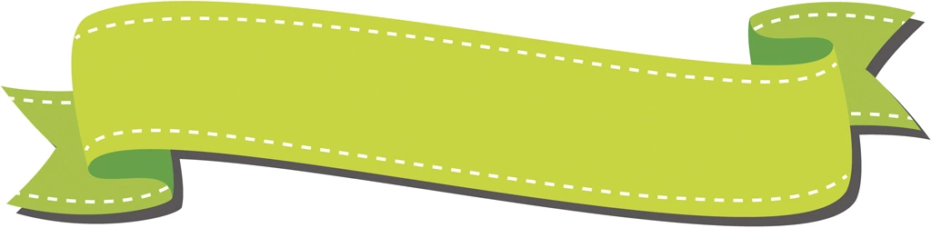 5種類のタイトルリボンのイラストとベクター | 黄緑色