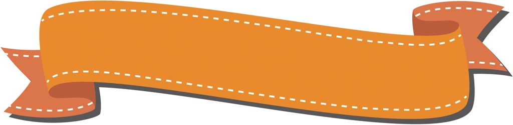 5種類のタイトルリボンのイラストとベクター | オレンジ色