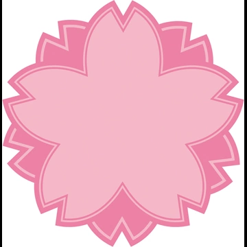 5種類の桜の花のマークのイラストとベクター