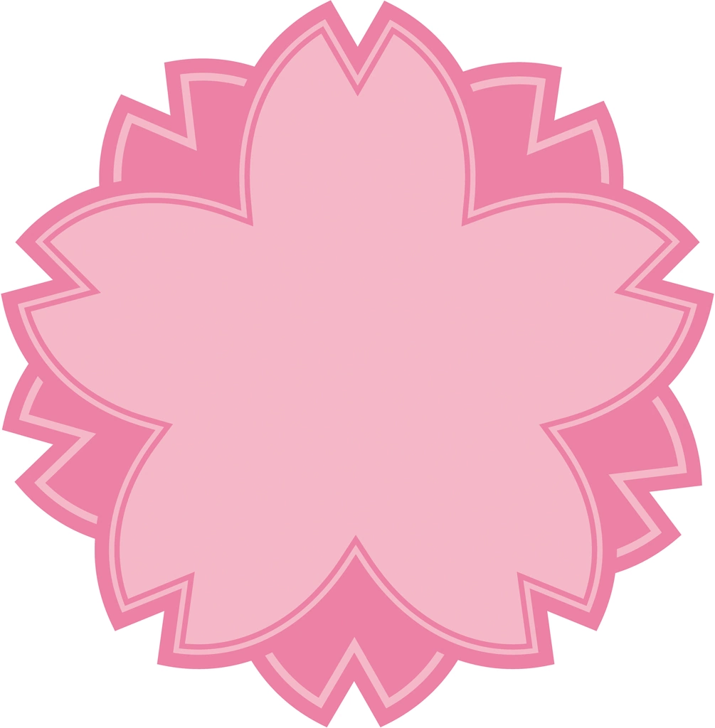 5種類の桜の花のマークのイラストとベクター | ピンク色