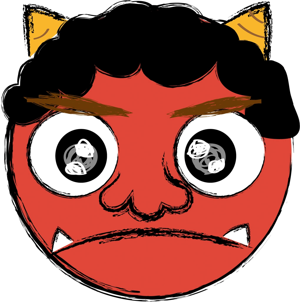4種類の鬼の頭のイラストとベクター | 赤鬼