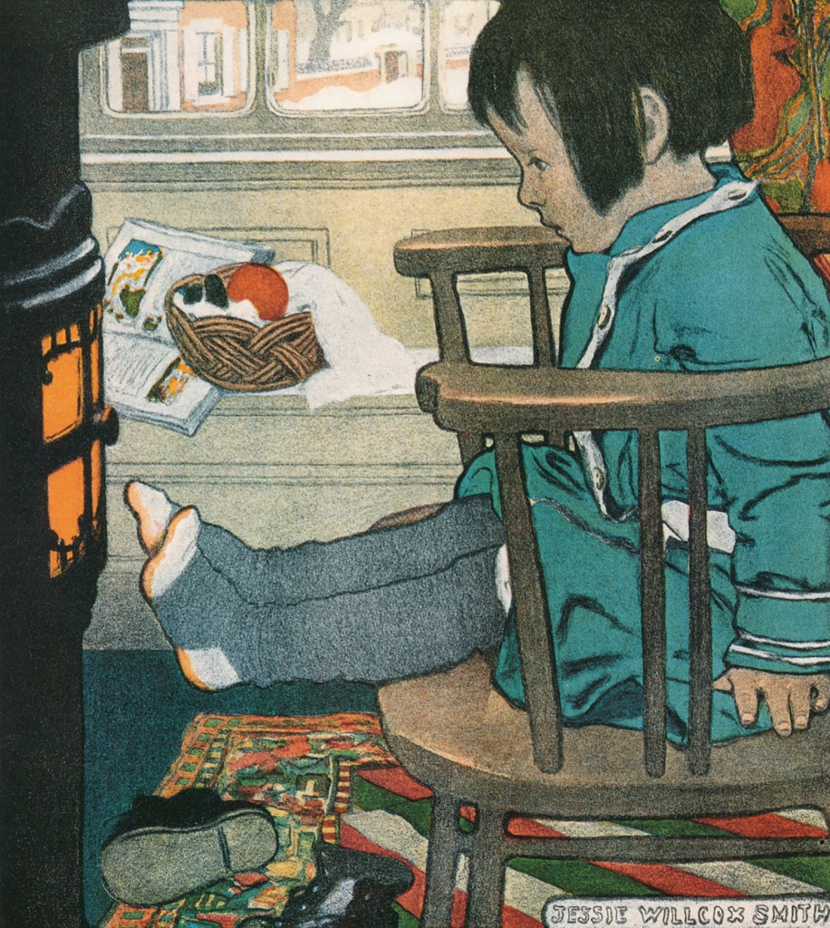 「温める足 （子供の本）」 ジェシー・ウィルコックス・スミス （1903年） | Jessie Willcox Smith: American Illustratorより