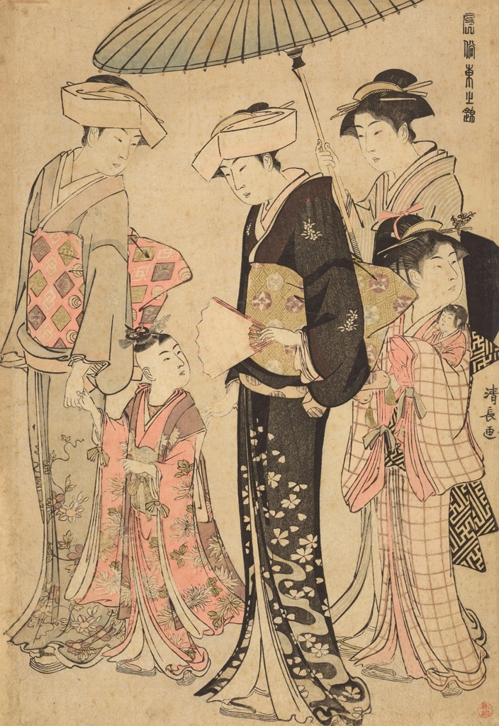 「風俗東之錦 姫君と侍女四人」 鳥居清長 （1783-85年頃） | 2
