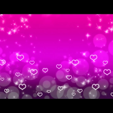 4種類のきらめく光とハートの背景イラスト