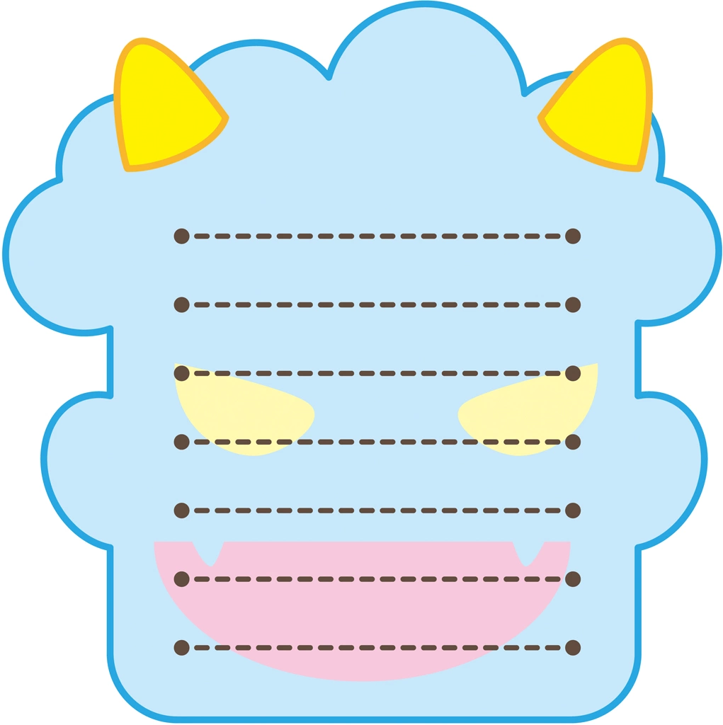 3種類の鬼型のメッセージカードのイラストとベクター | 青鬼