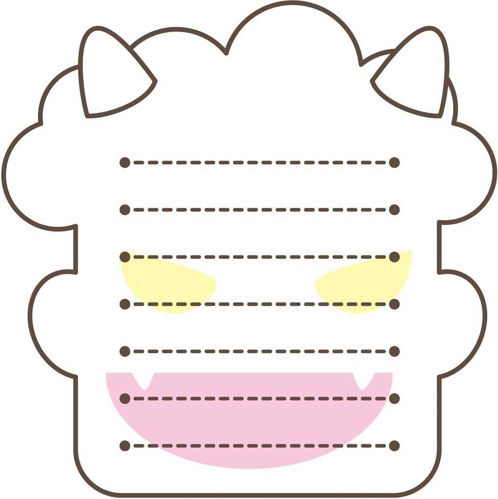 3種類の鬼型のメッセージカードのイラストとベクター | 3