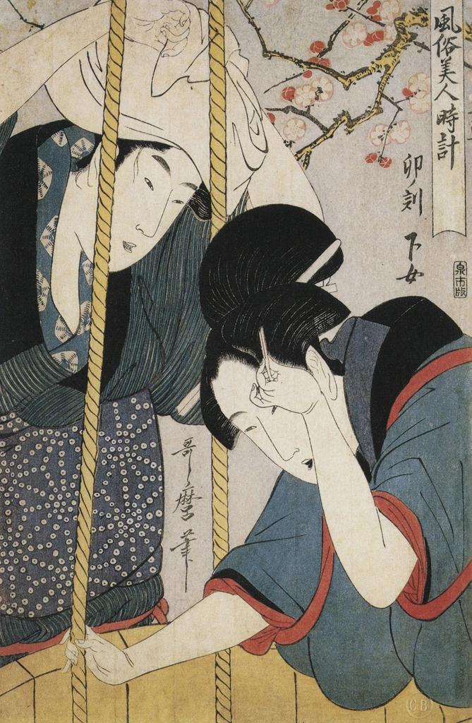 「風俗美人時計 卯ノ刻 下女」 喜多川歌麿 （1789-1801年） | 秘蔵浮世絵大観 (別巻) チェスター・ビーティより