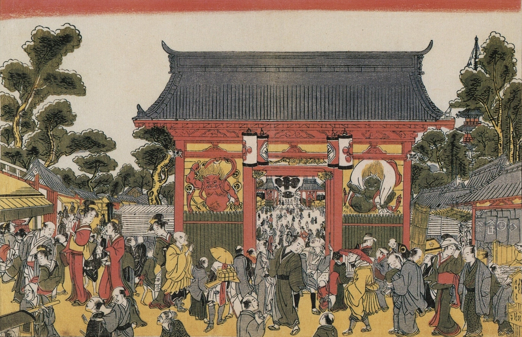 「浅草観世音雷門之図」 玉川舟調 （1795?年） | 秘蔵浮世絵大観 (別巻) チェスター・ビーティより
