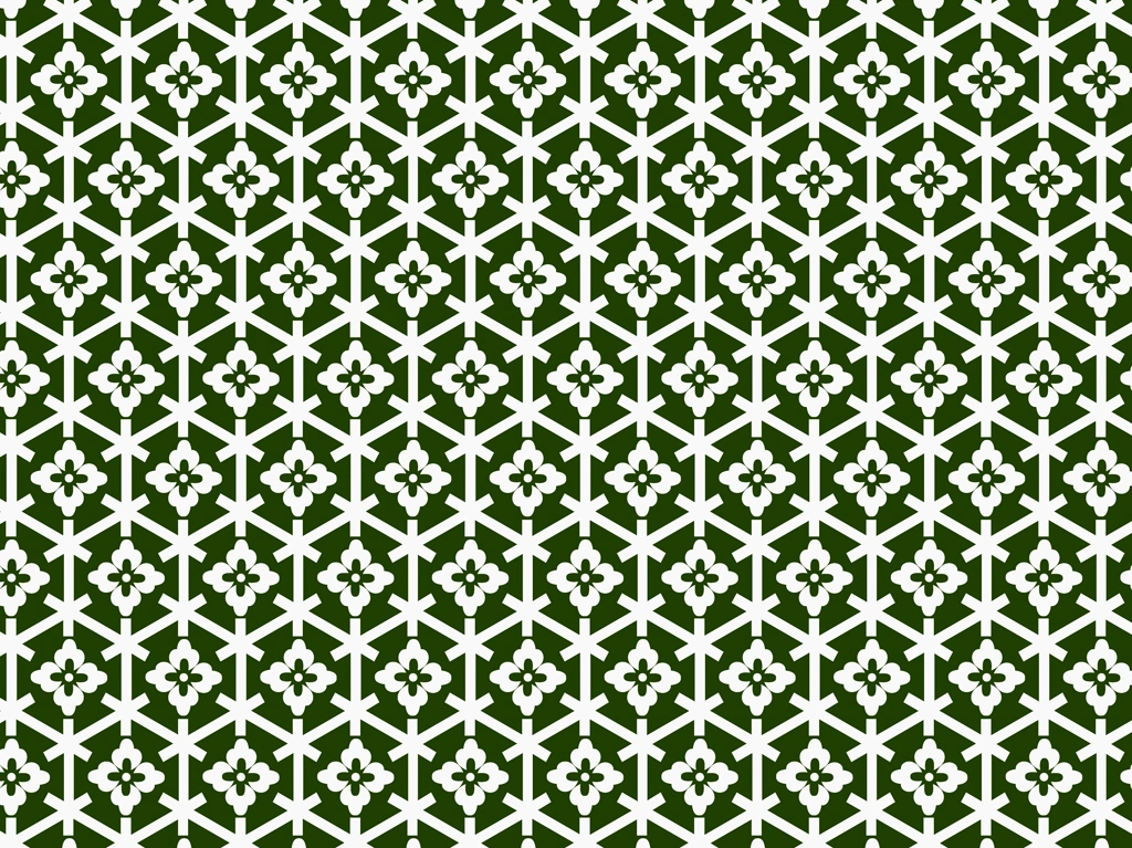 花菱亀甲柄のパターン背景のイラストとベクター&nbsp;-&nbsp;白色と緑色