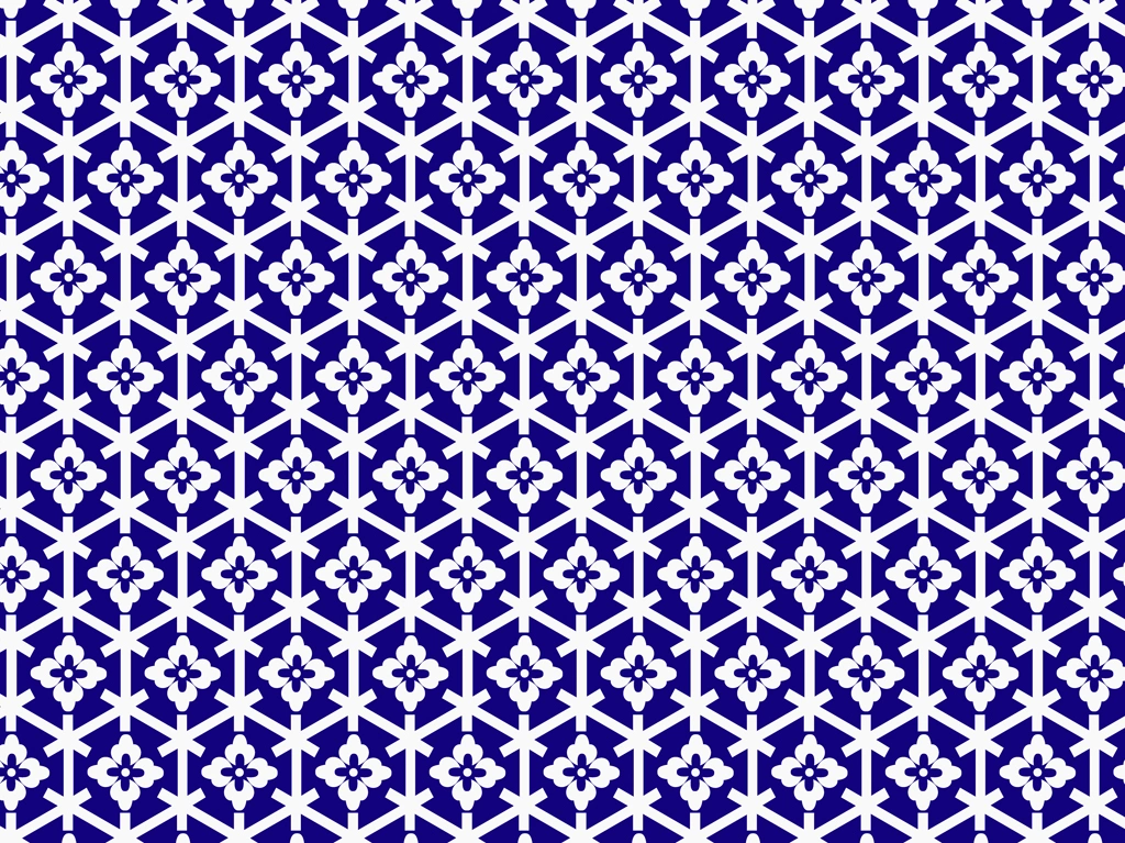 花菱亀甲柄のパターン背景のイラストとベクター&nbsp;-&nbsp;白色と青色