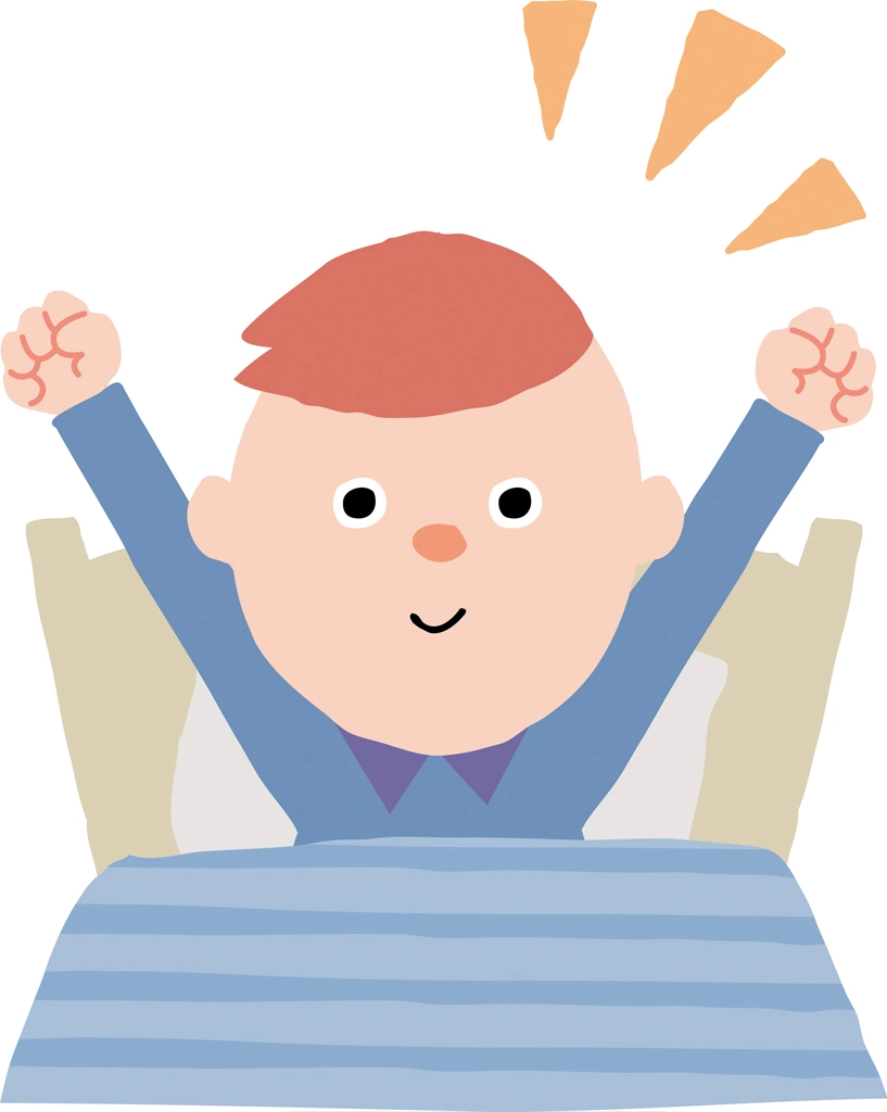 起床する家族達のイラストとベクター&nbsp;-&nbsp;男の子