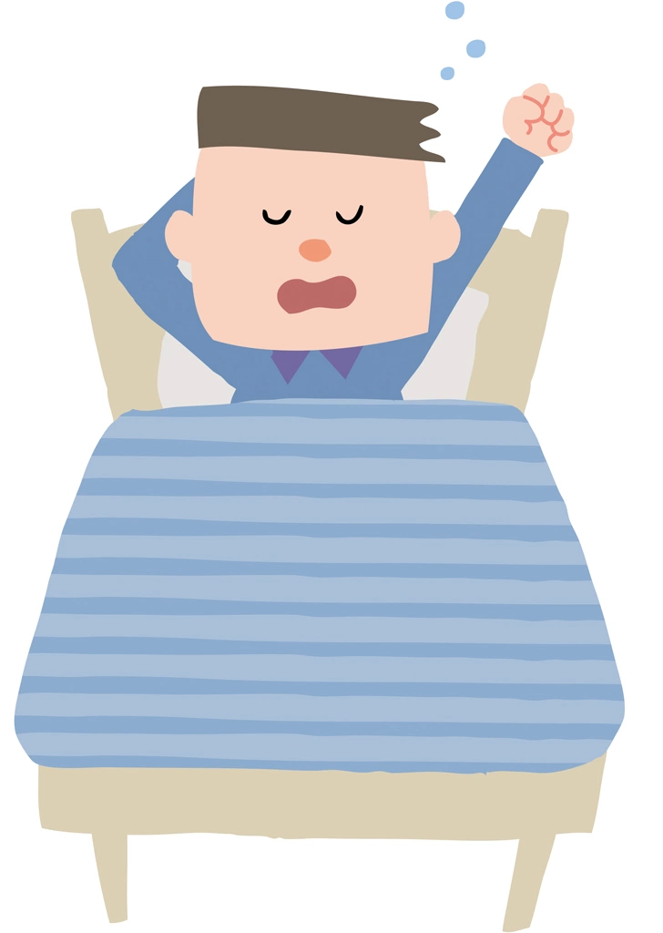 あくびしながら起床する家族達のイラストとベクター&nbsp;-&nbsp;お父さん