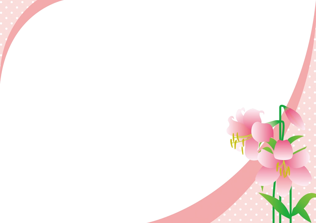 百合とドット柄フレームの背景イラストとベクター&nbsp;-&nbsp;ピンク色