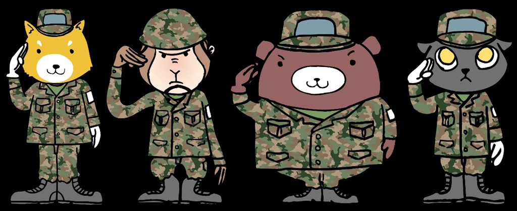 動物たちの兵士のイラストとベクター