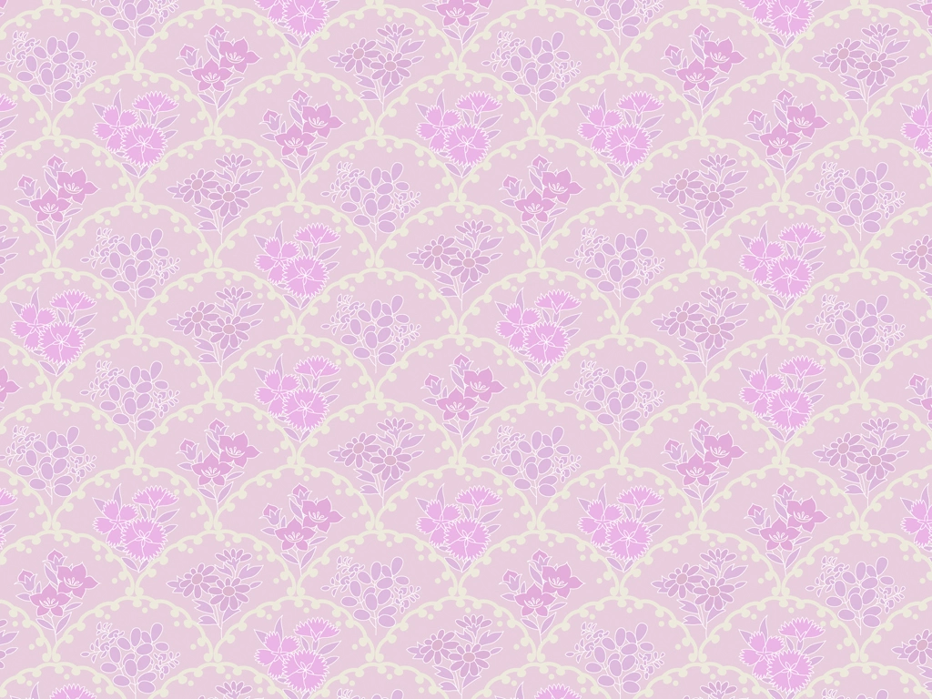 波と花柄模様の背景イラストとベクター&nbsp;-&nbsp;ピンク色