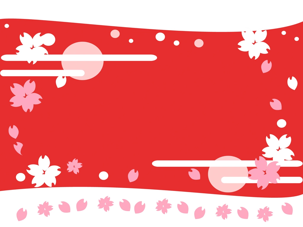 桜の花のフレームの背景イラストとベクター&nbsp;-&nbsp;赤色