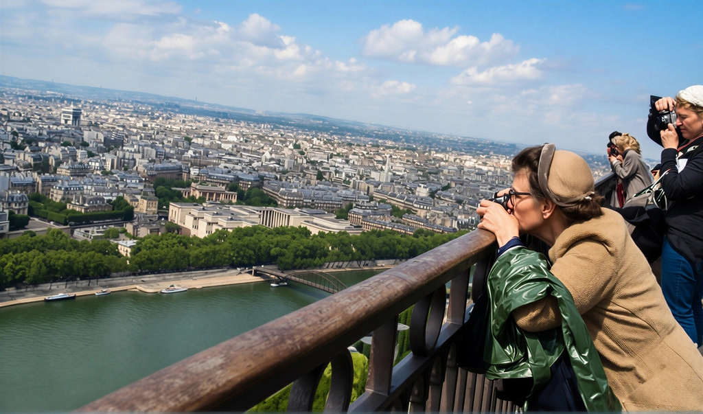 「パリのアメリカ人旅行者」 ジゼル・フロイント&nbsp;-&nbsp;AI加工 カラー化