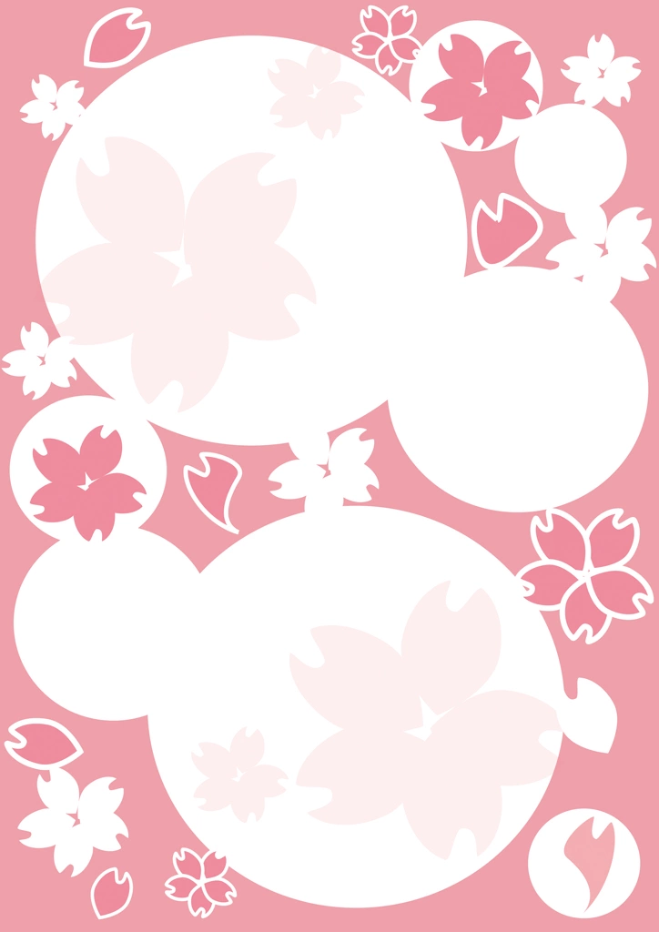 桜の花と白色の円の背景イラストとベクター&nbsp;-&nbsp;ピンク色