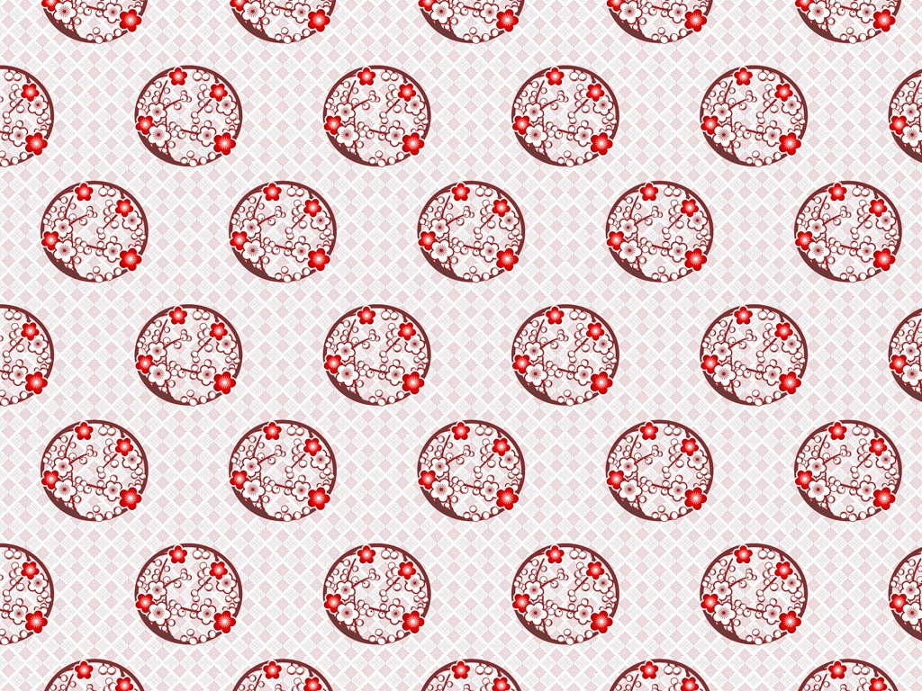 梅の花柄模様の背景イラストとベクター&nbsp;-&nbsp;赤色