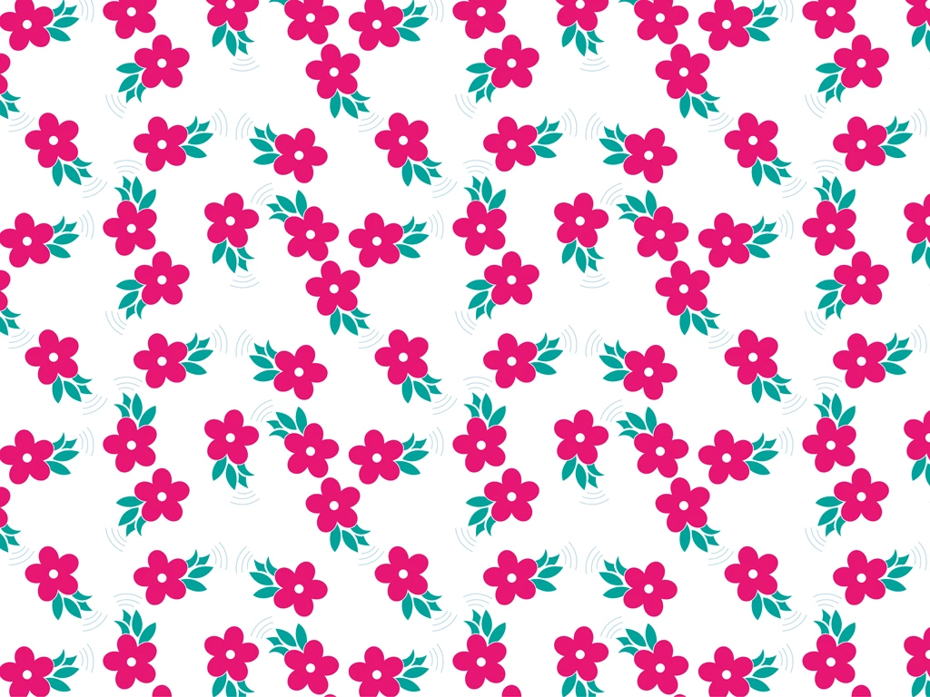 葉っぱと花柄の背景イラストとベクター&nbsp;-&nbsp;ピンク色と白色
