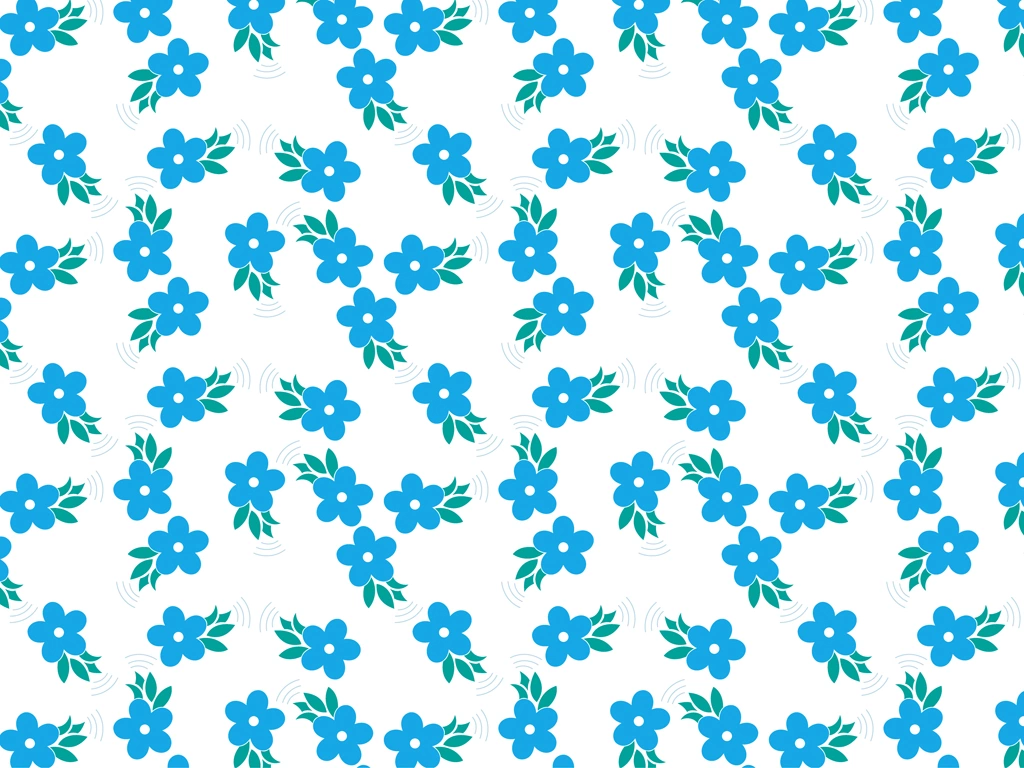 葉っぱと花柄の背景イラストとベクター&nbsp;-&nbsp;青色と白色