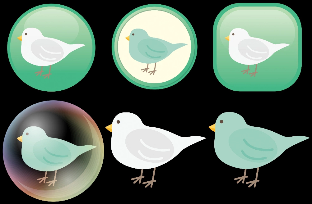 鳥のアイコンイラストとベクター