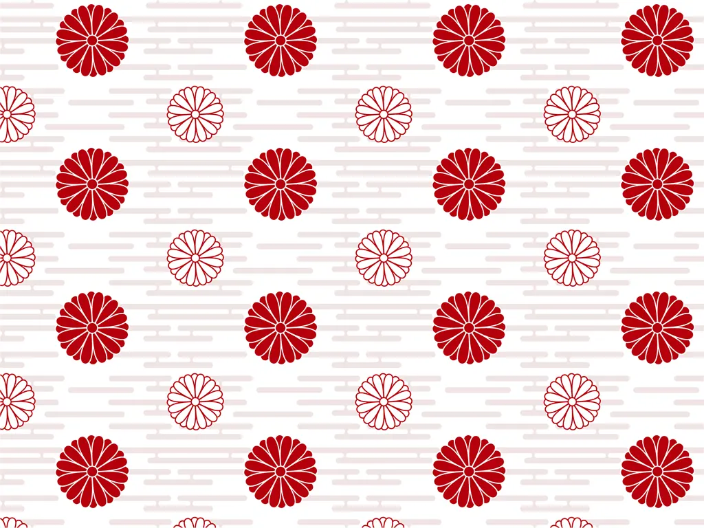 菊文様の背景イラストとベクター&nbsp;-&nbsp;赤色と白色