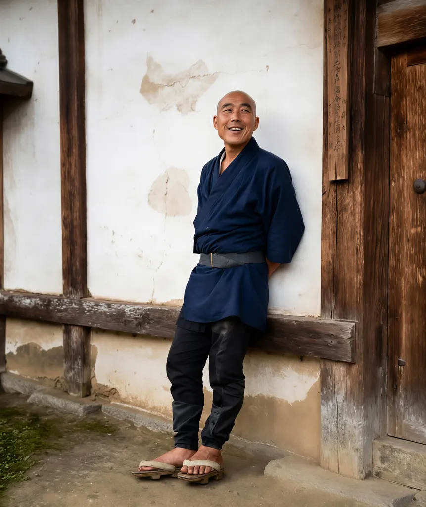 「寺男 （京都一条寺にて）」 西山清&nbsp;-&nbsp;AI加工 カラー化