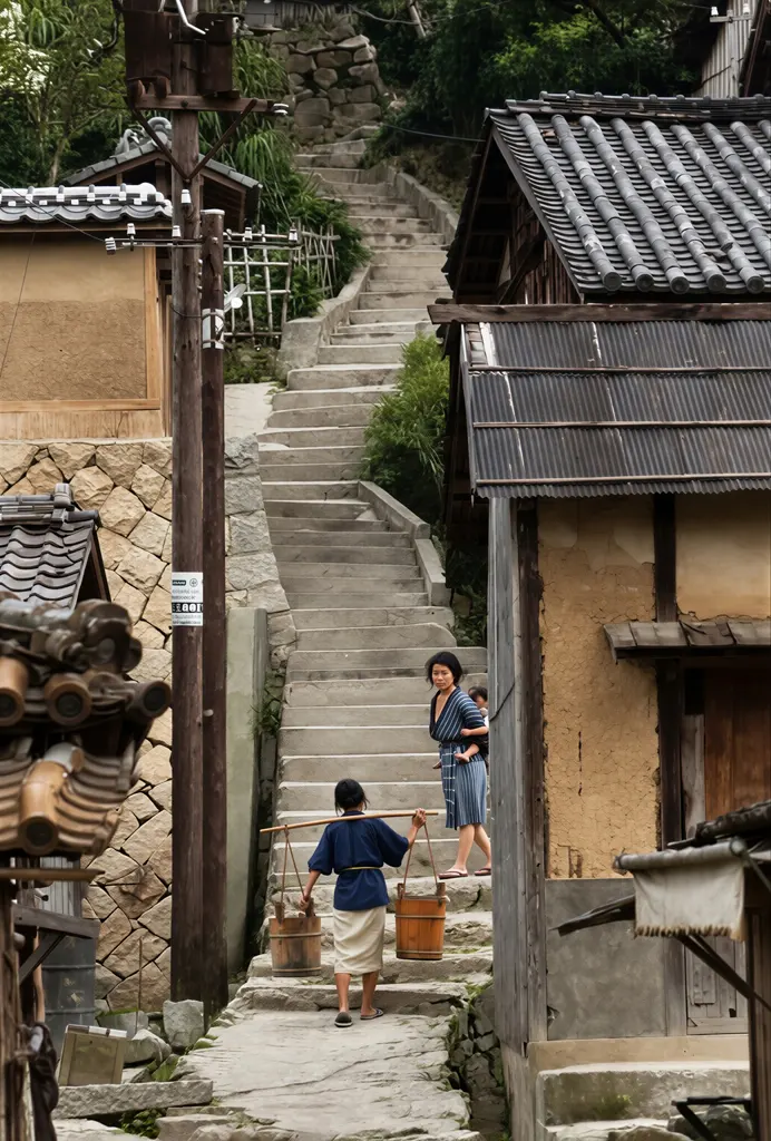 「坊勢島の女」 植田宏&nbsp;-&nbsp;AI加工 カラー化