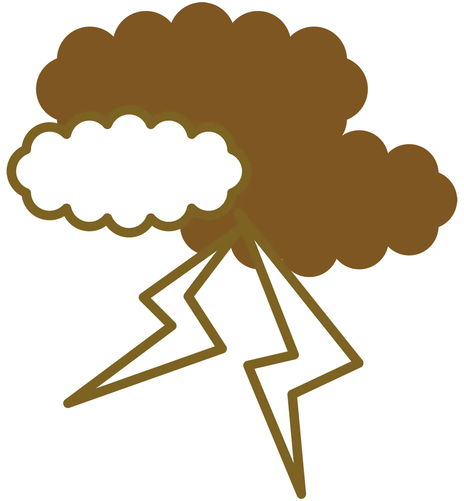 雷雲と稲妻のアイコンイラストとベクター&nbsp;-&nbsp;単色の雷雲と稲妻のアイコン