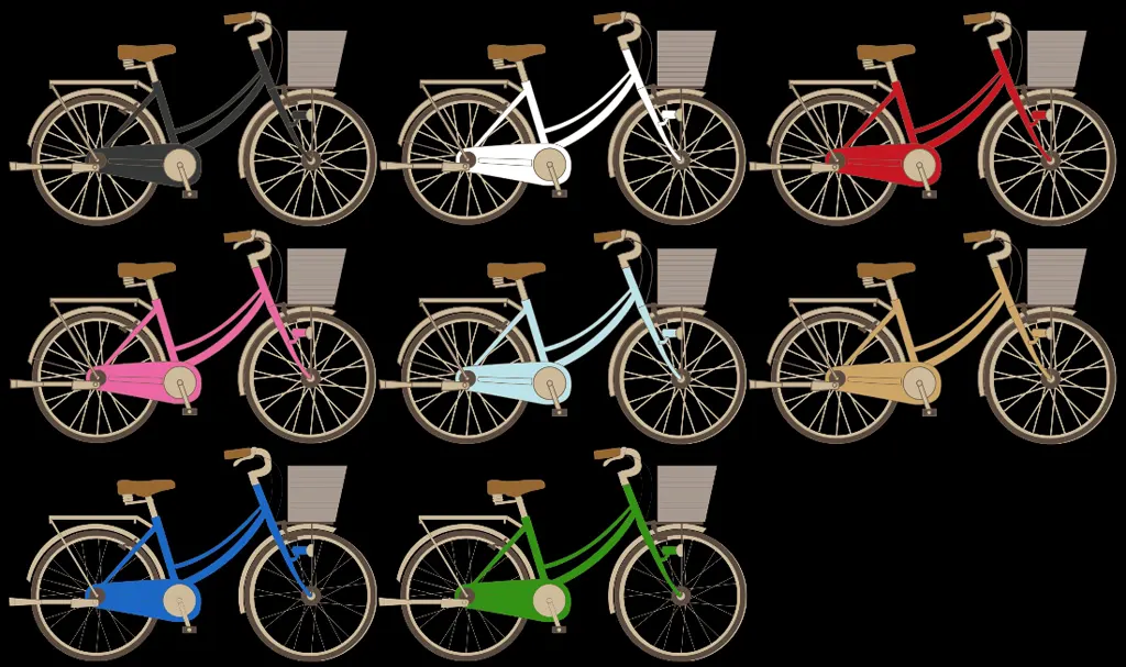 カゴ付きの自転車イラストとベクター