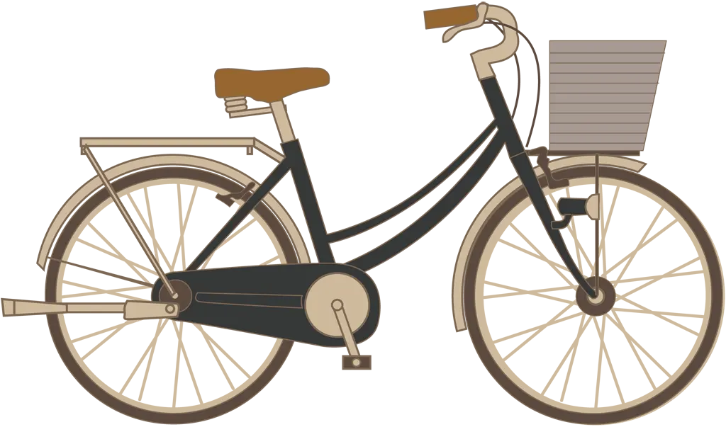 カゴ付きの自転車イラストとベクター&nbsp;-&nbsp;黒色