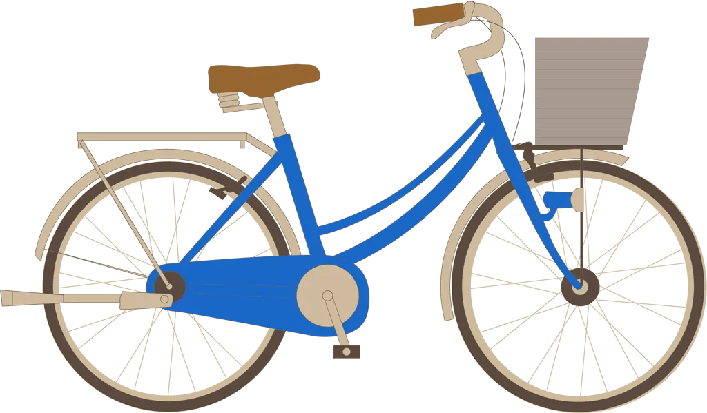 カゴ付きの自転車イラストとベクター&nbsp;-&nbsp;青色