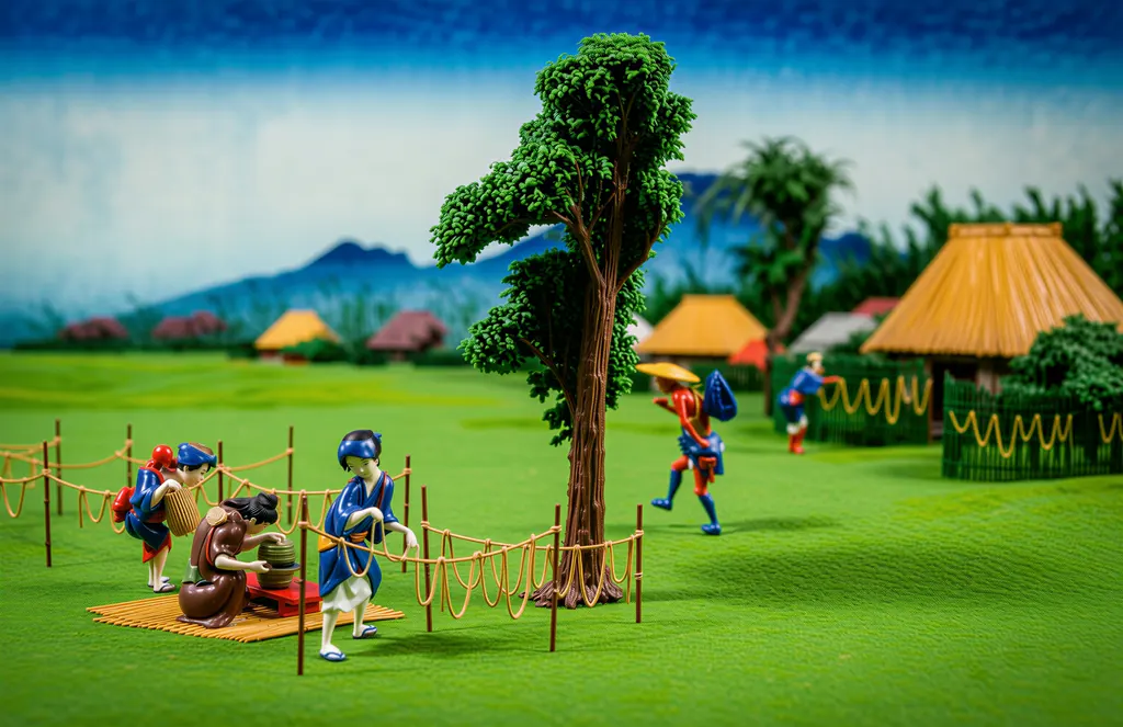「保永堂版 東海道五十三次 水口 名物干瓢」 歌川広重&nbsp;-&nbsp;AI加工 フィギュア風