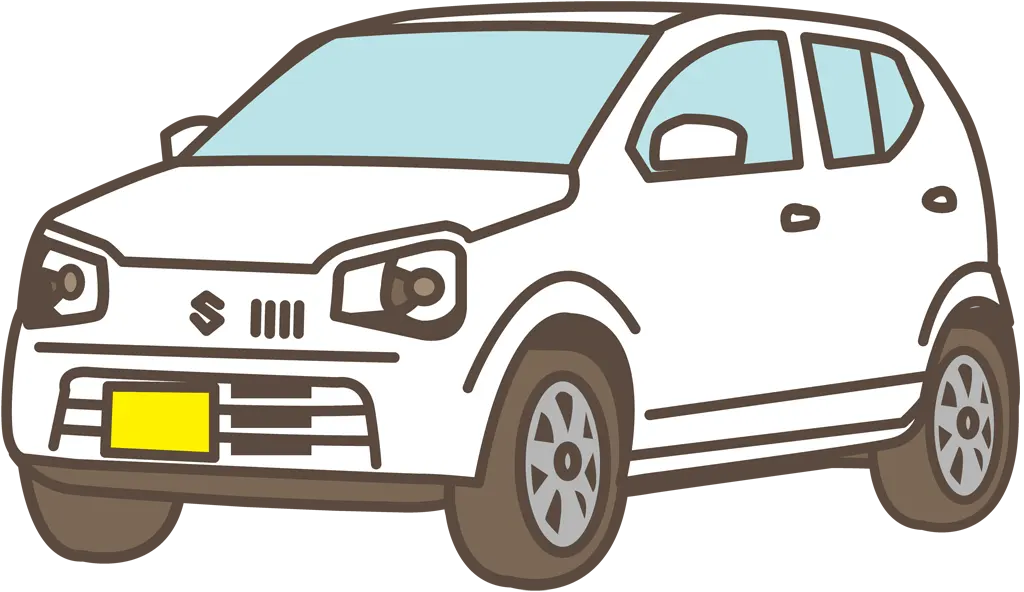 スズキ アルト HA36S型の軽自動車のイラストとベクター&nbsp;-&nbsp;白色