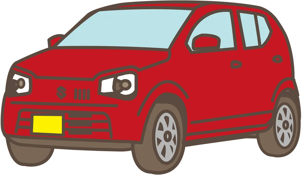 スズキ アルト HA36S型の軽自動車のイラストとベクター&nbsp;-&nbsp;赤色