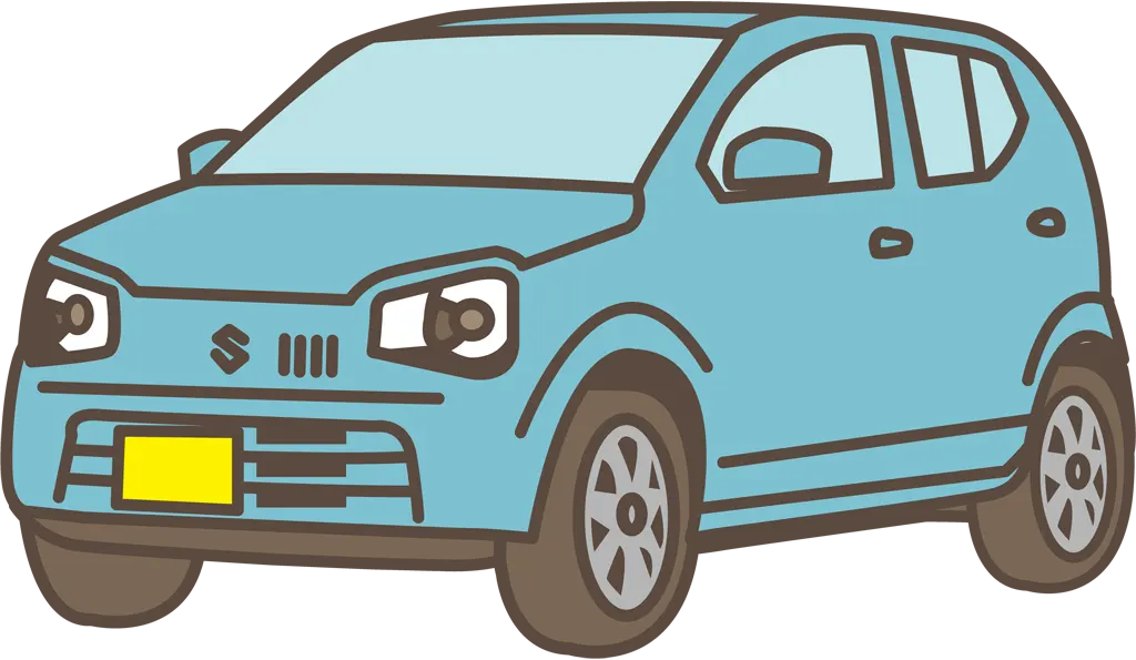 スズキ アルト HA36S型の軽自動車のイラストとベクター&nbsp;-&nbsp;水色