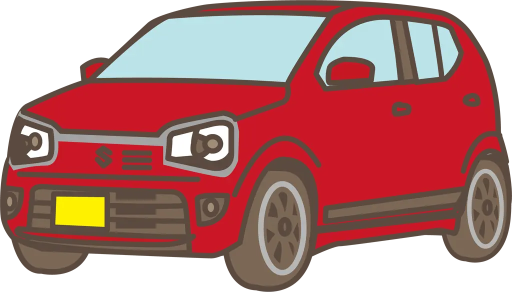スズキ アルトターボRS HA36S型の軽自動車のイラストとベクター&nbsp;-&nbsp;赤色
